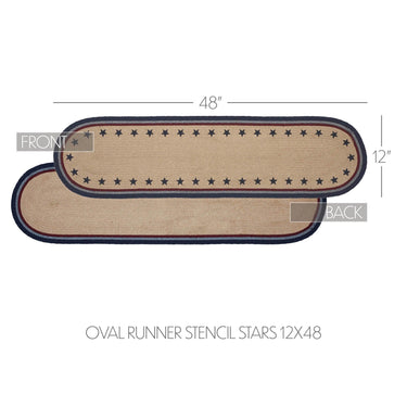 My Country Oval Runner Stencil Stars 12x48 - The Fox Decor